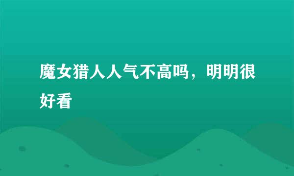 魔女猎人人气不高吗，明明很好看