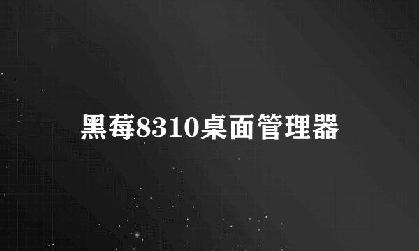 黑莓8310桌面管理器