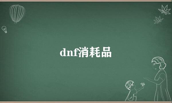 dnf消耗品