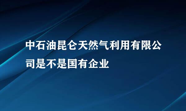 中石油昆仑天然气利用有限公司是不是国有企业