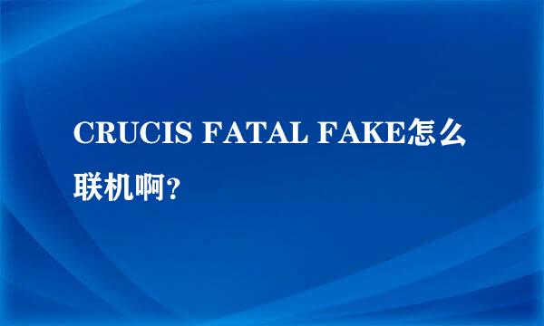 CRUCIS FATAL FAKE怎么联机啊？