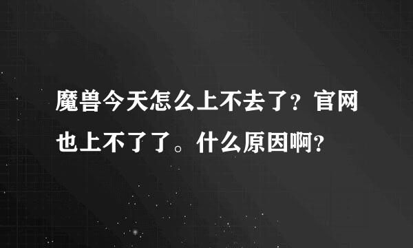 魔兽今天怎么上不去了？官网也上不了了。什么原因啊？