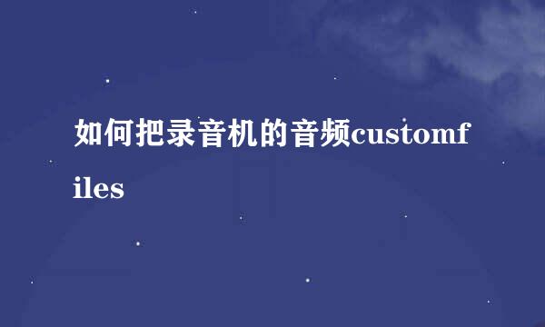 如何把录音机的音频customfiles