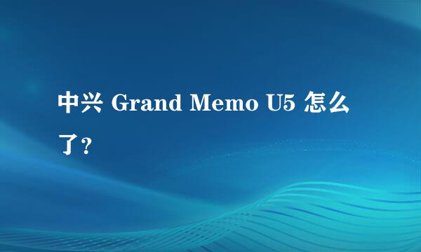 中兴 Grand Memo U5 怎么了？