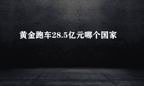 黄金跑车28.5亿元哪个国家