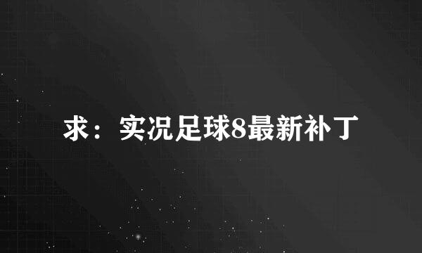 求：实况足球8最新补丁