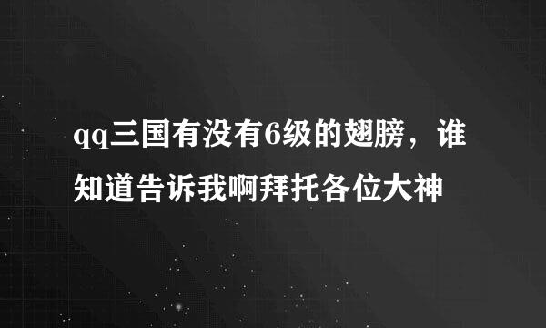 qq三国有没有6级的翅膀，谁知道告诉我啊拜托各位大神