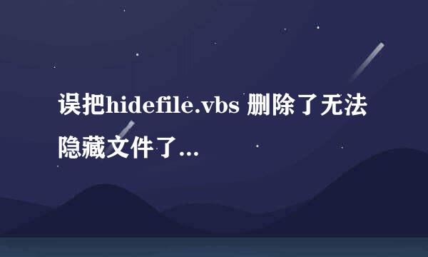 误把hidefile.vbs 删除了无法隐藏文件了在网上找到了hidefile.vbs 步奏都对 但出现这个框而且还是不能隐藏