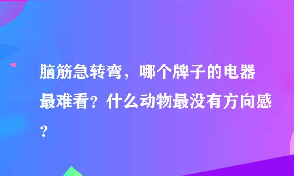 脑筋急转弯，哪个牌子的电器最难看？什么动物最没有方向感？