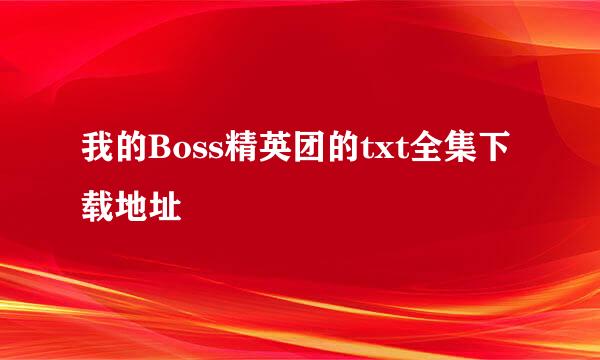 我的Boss精英团的txt全集下载地址