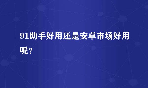 91助手好用还是安卓市场好用呢？