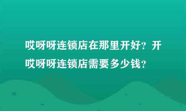 哎呀呀连锁店在那里开好？开哎呀呀连锁店需要多少钱？