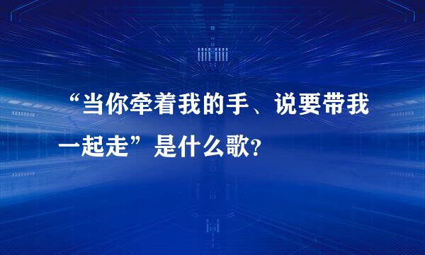 “当你牵着我的手、说要带我一起走”是什么歌？