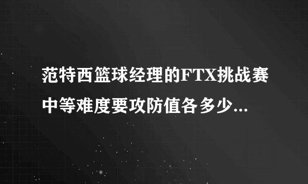 范特西篮球经理的FTX挑战赛中等难度要攻防值各多少才能夺冠