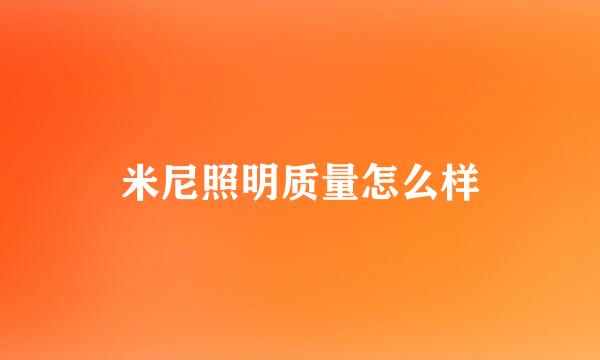 米尼照明质量怎么样