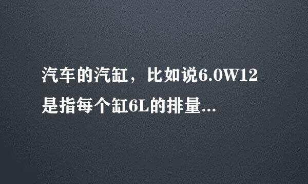 汽车的汽缸，比如说6.0W12是指每个缸6L的排量还是一共6L？那么如果这样6.0V8和6.0W12有什么区别呢？