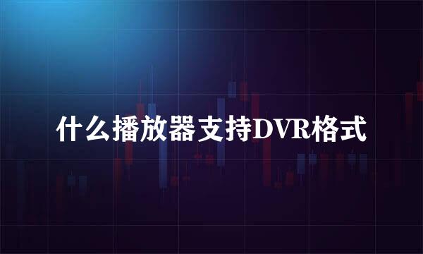 什么播放器支持DVR格式