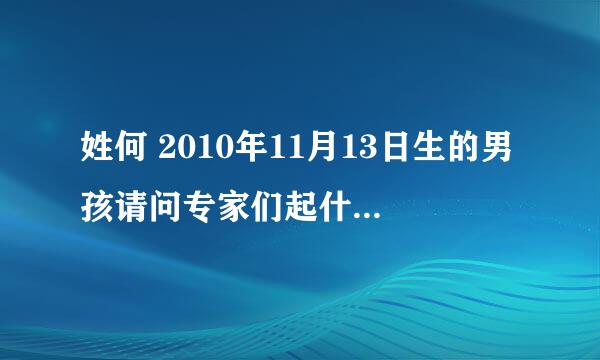 姓何 2010年11月13日生的男孩请问专家们起什么名字？