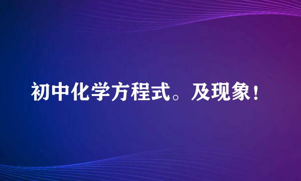 初中化学方程式。及现象！