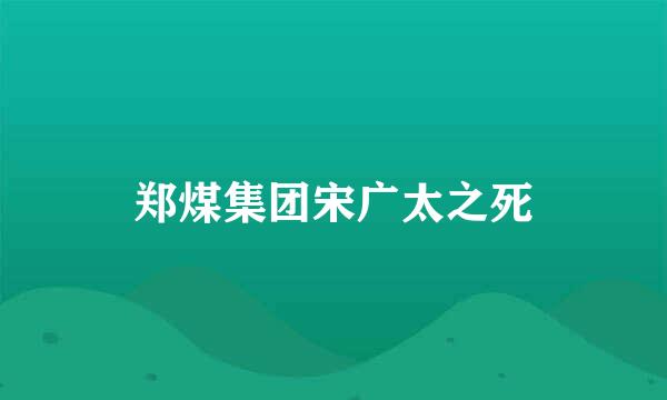 郑煤集团宋广太之死