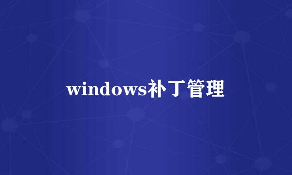 windows补丁管理