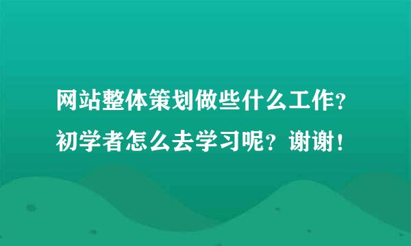 网站整体策划做些什么工作？初学者怎么去学习呢？谢谢！