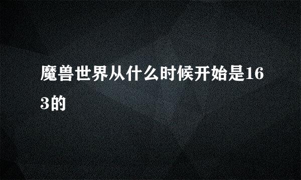 魔兽世界从什么时候开始是163的