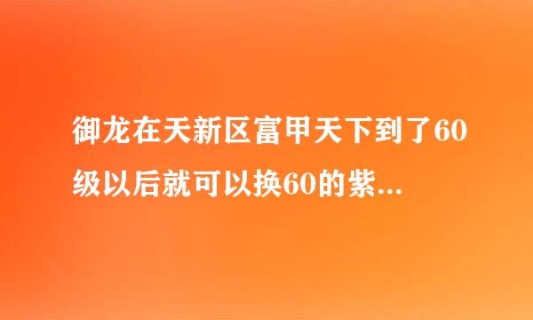 御龙在天新区富甲天下到了60级以后就可以换60的紫套了吗? 如果不行请解释一下