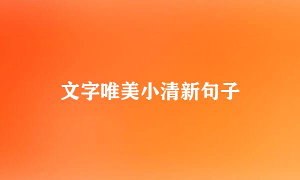 文字唯美小清新句子