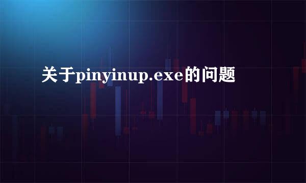 关于pinyinup.exe的问题