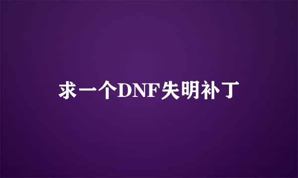 求一个DNF失明补丁