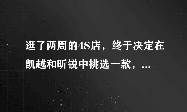 逛了两周的4S店，终于决定在凯越和昕锐中挑选一款，现在就是不知道凯越和昕锐哪个好啊？