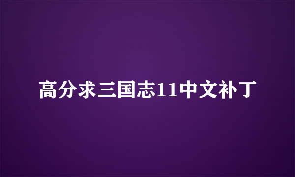 高分求三国志11中文补丁