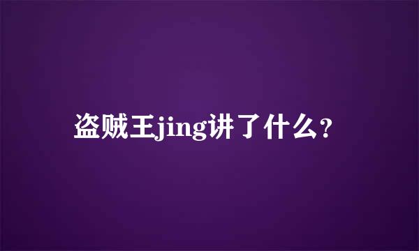 盗贼王jing讲了什么？