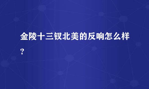 金陵十三钗北美的反响怎么样？