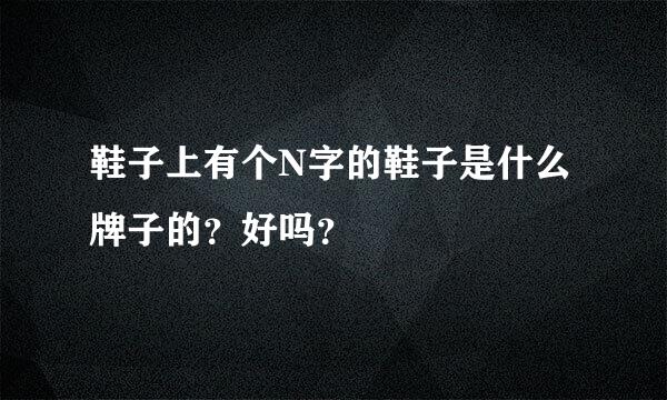 鞋子上有个N字的鞋子是什么牌子的？好吗？