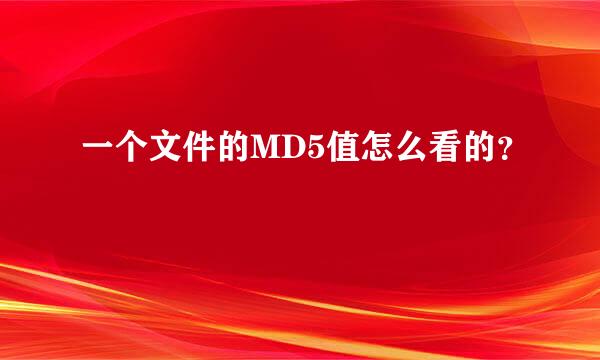 一个文件的MD5值怎么看的？