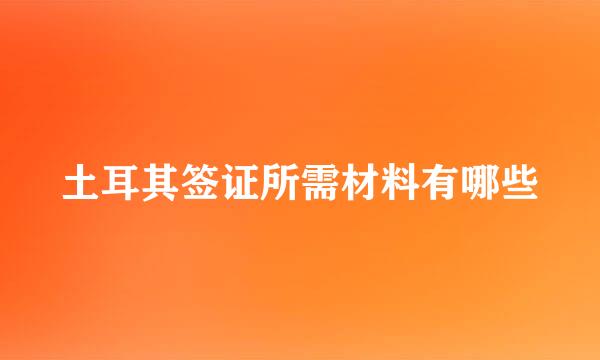 土耳其签证所需材料有哪些