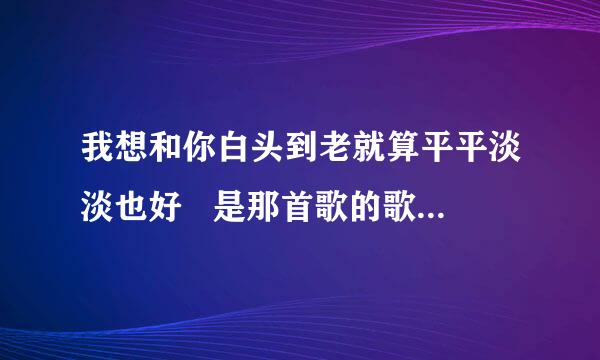 我想和你白头到老就算平平淡淡也好   是那首歌的歌词啊，歌名哦！