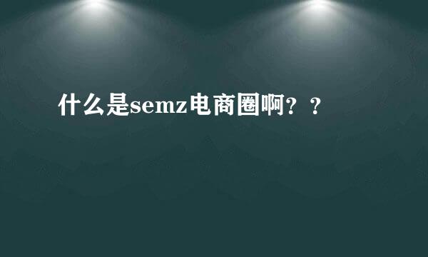 什么是semz电商圈啊？？