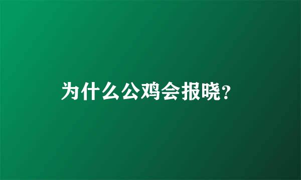 为什么公鸡会报晓？