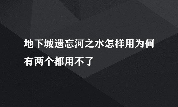 地下城遗忘河之水怎样用为何有两个都用不了