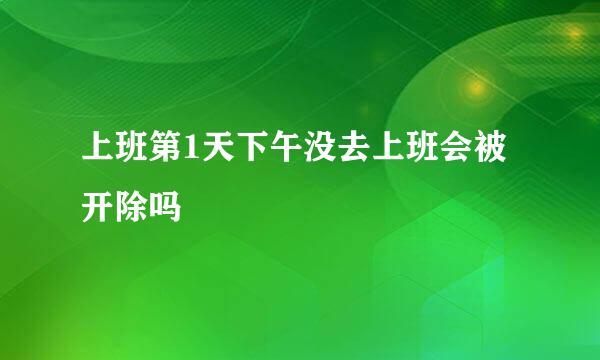 上班第1天下午没去上班会被开除吗