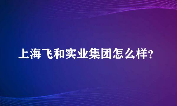 上海飞和实业集团怎么样？