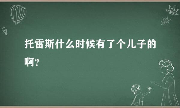 托雷斯什么时候有了个儿子的啊？