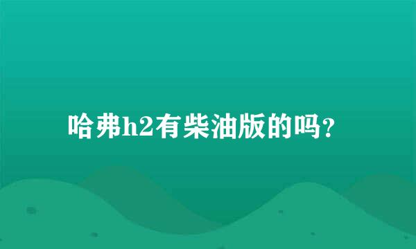 哈弗h2有柴油版的吗？