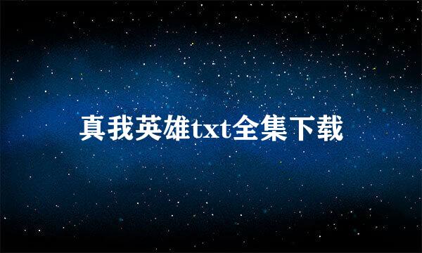 真我英雄txt全集下载