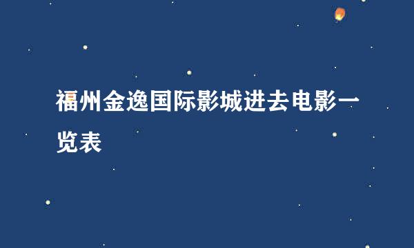 福州金逸国际影城进去电影一览表