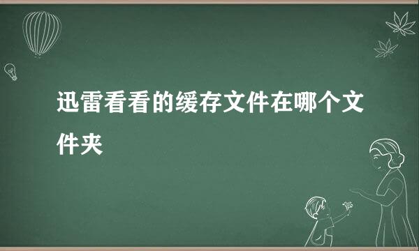 迅雷看看的缓存文件在哪个文件夹