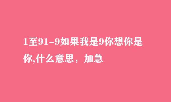 1至91-9如果我是9你想你是你,什么意思，加急